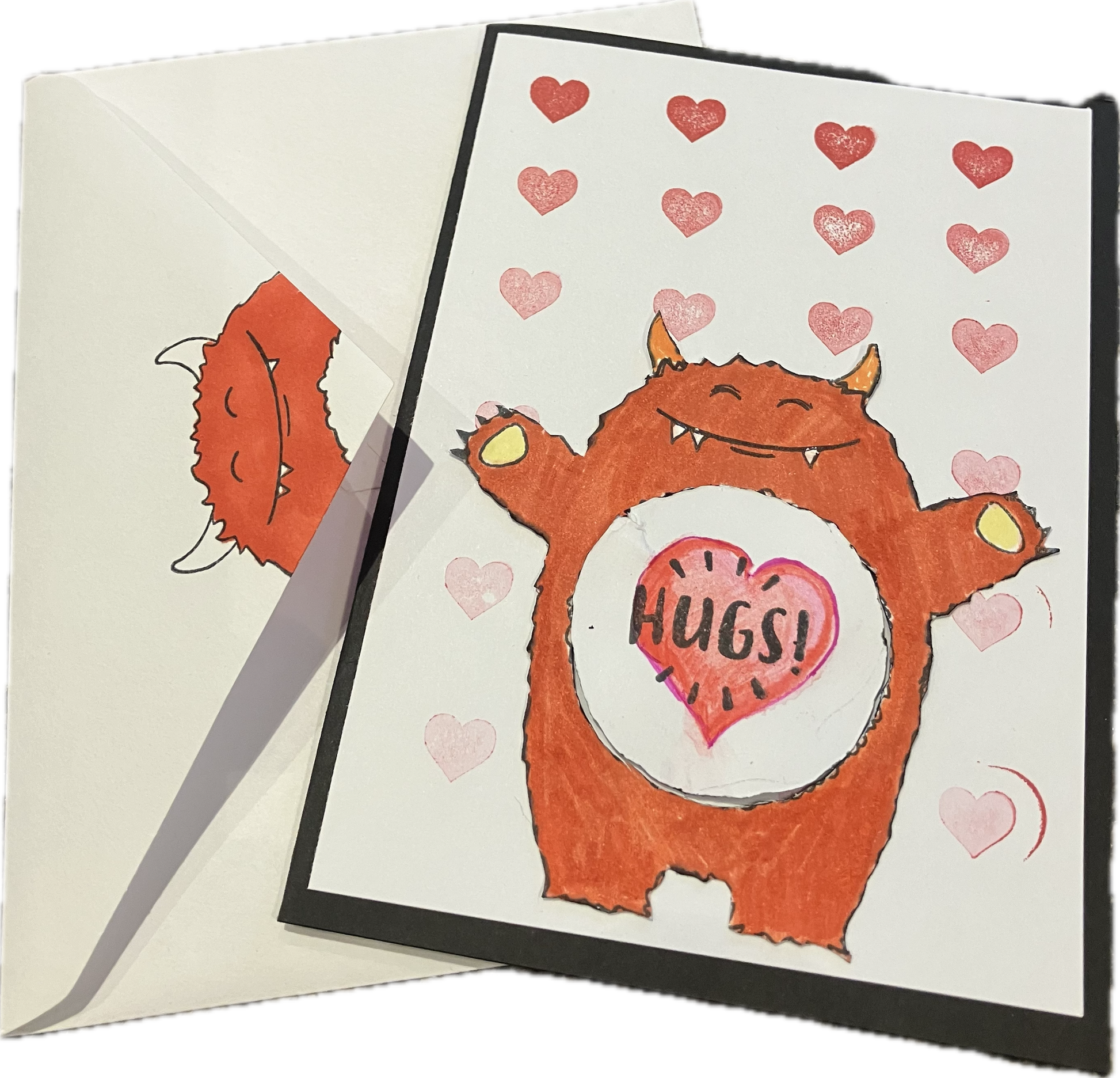 hug monsters Card Hug Monster – Sara's Stuff